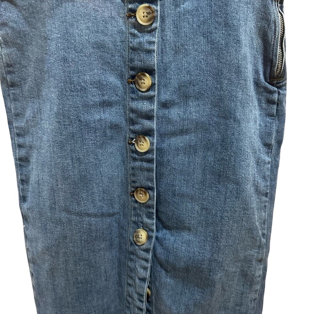 🔥Women's Blue Denim Overall Dress - Picture 3 of 12